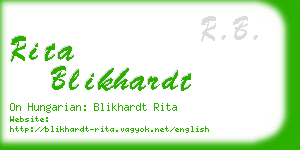 rita blikhardt business card